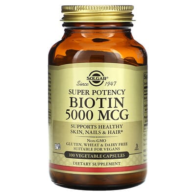 Solgar Biotin 5000mcg, 100 Veg Capsules