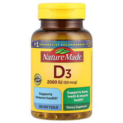 Nature Made Vitamin D3 2000 IU, 250 Softgels