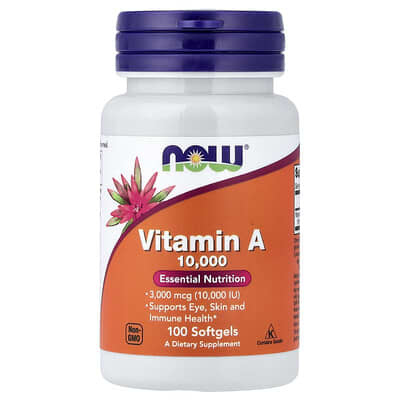NOW Foods Vitamin A 10000 IU, 100 Softgels