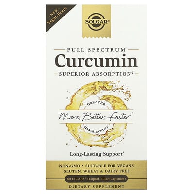 Solgar Full Spectrum Curcumin, 60 Liquid Extract Softgels