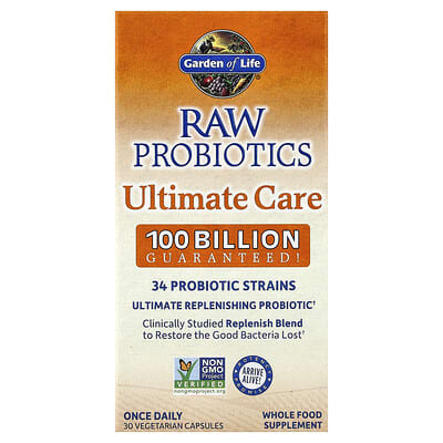Garden of Life RAW Probiotics Ultimate Care, 30 Capsules